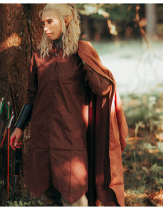 Long medieval tunic model Arantir, brown color