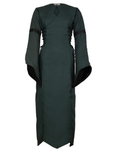 Medieval cotton dress model Antaris, green color