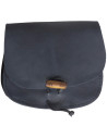 Medieval leather hip bag model Hrothgar, black color