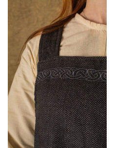 Viking apron dress model Alva Fishbone, black 2
