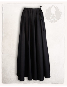 Medieval skirt in cotton model Ursula, black color