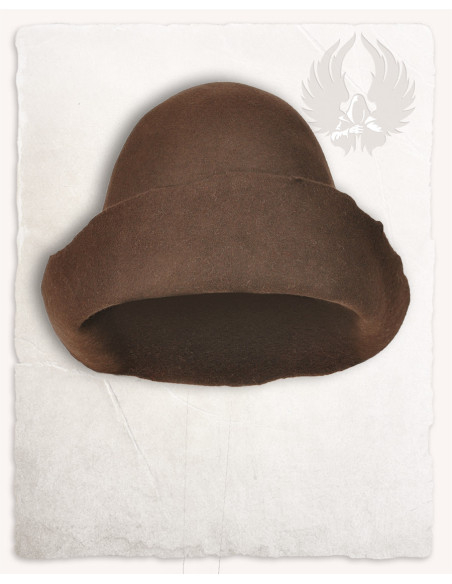 Medieval felt hat model Bruno, brown...