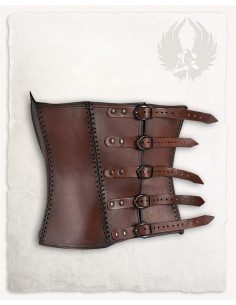 Medieval leather bustier model Tamara, brown color 2