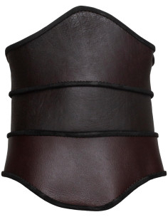Medieval leather bustier model Scarlet, brown color