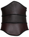 Medieval leather bustier model Scarlet, brown color