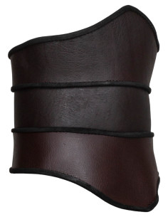 Medieval leather bustier model Scarlet, brown color 2