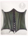 Medieval leather bustier model Dunja, green color