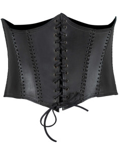 Medieval leather bustier model Dunja, black color