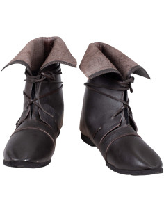 Medieval leather boots model Johann, brown color