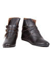 Medieval leather ankle boots, Raimund model, brown color