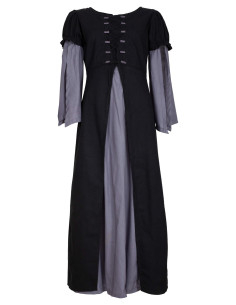 Medieval cotton dress model Loreley, black color