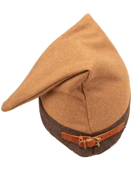 Medieval wool hat model Toki, sand color