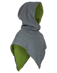 Medieval wool hooded cloak model Halaif, gray color 2