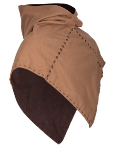 Medieval wool hood in Halaif model, sand color