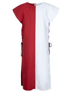 Medieval tabard model Gilbert, red and white color