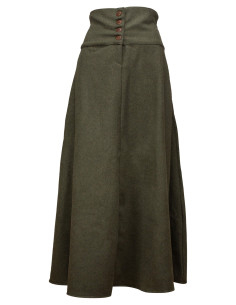 Medieval wool skirt model Hannah, green color 2