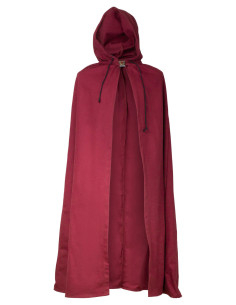 Medieval cotton cloak model Aaron, burgundy color 2