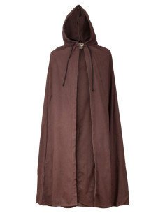 Medieval cotton cape model Aaron, brown color 2