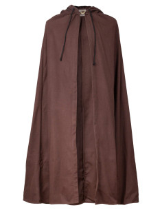 Medieval cotton cape model Aaron, brown color