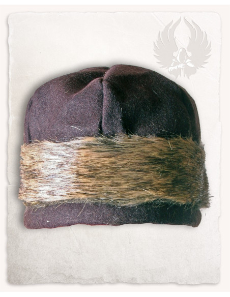 Medieval fur hat model Ragi, brown color