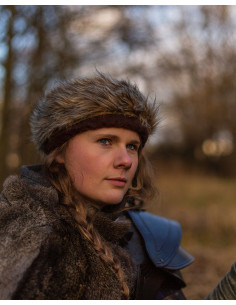 Medieval fur hat model Ragi, brown color 2