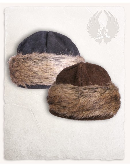 Medieval fur hat model Ragi, brown color