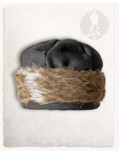 Medieval fur hat model Ragi, gray color