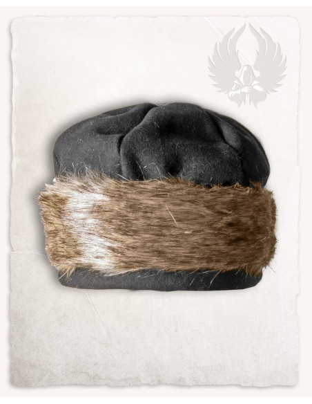 Medieval fur hat model Ragi, gray color