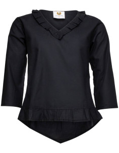 Medieval blouse in cotton model Josefina, black color
