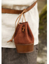Medieval charity bag, brown leather
