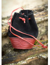 Medieval coin purse in black-red embossed