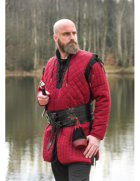 Medieval coin purse in black-red...