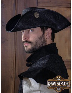 Black Tricorn Pirate Hat, Deluxe