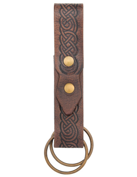 Medieval brown tooled leather skirt...