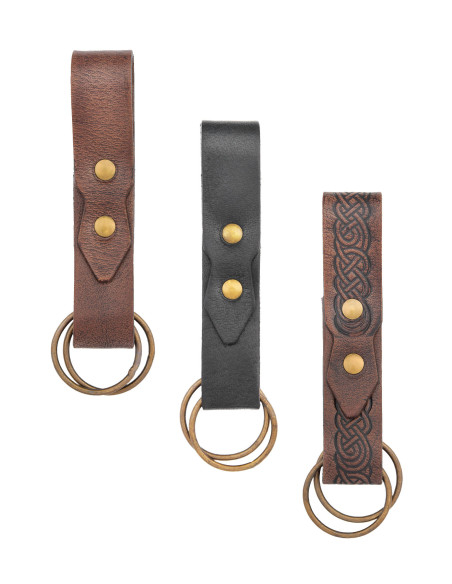 Medieval brown tooled leather skirt...