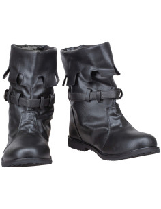 Medieval leather boots model Martin, black color