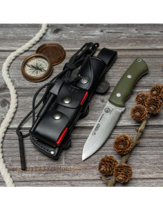 Bushcrafter Knife brand Cudeman model 206-GVC, complete
