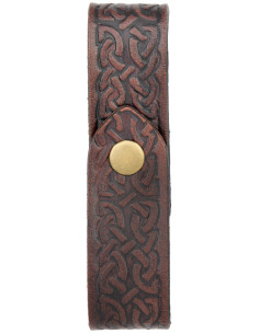 Medieval leather jug holder, brown color