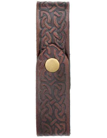 Medieval leather jug holder, brown color