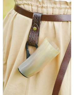 Medieval leather jug holder, brown color 2