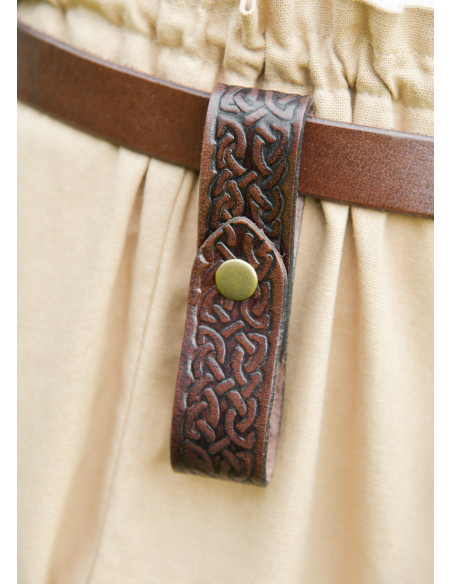 Medieval leather jug holder, brown color