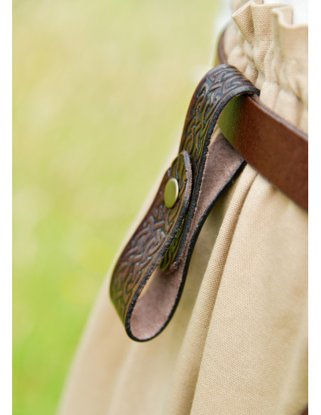 Medieval leather jug holder, brown color