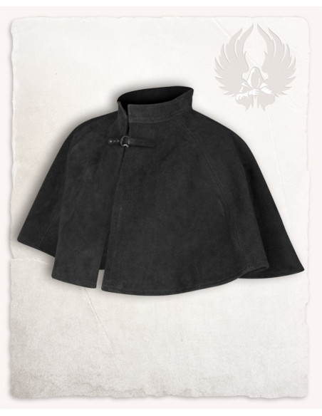 Short medieval cape in suede leather...