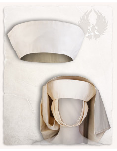 Medieval cotton tiara model Lenora, cream color