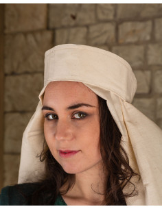 Medieval cotton tiara model Lenora, cream color 2