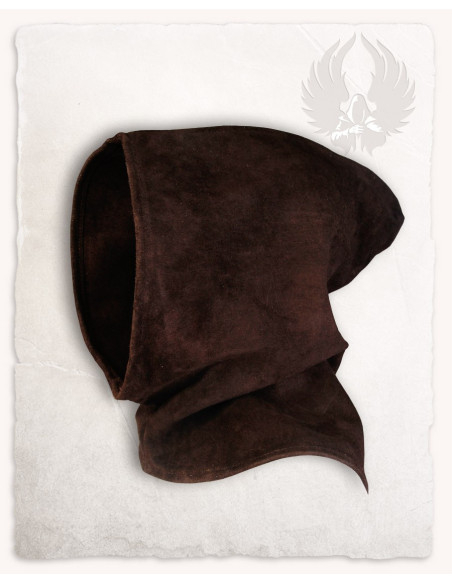 Medieval suede hood in Bron model,...
