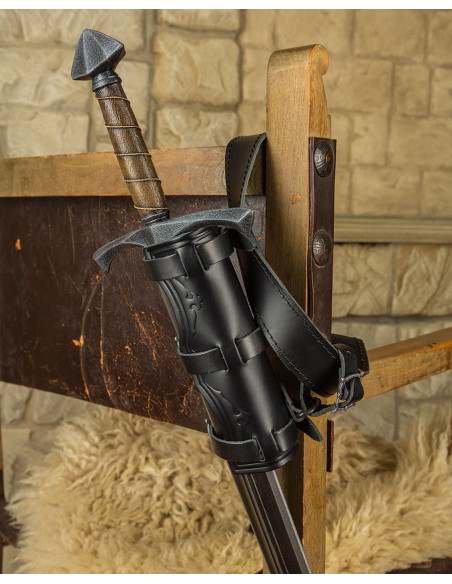Medieval leather sword scabbard...