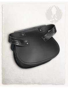 Medieval leather bag model Julius, black color 2