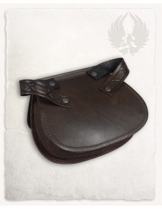 Medieval leather bag model Julius, brown color 2
