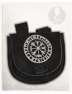 Viking waist bag in leather, model Ingmar, black color